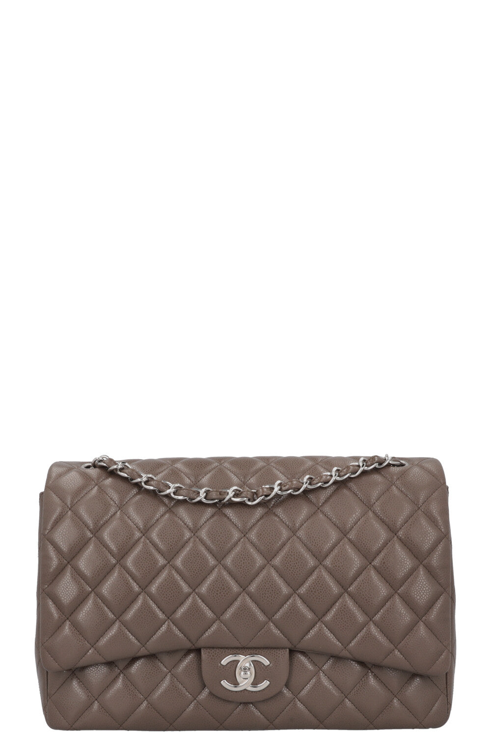 CHANEL Timeless Maxi Double Flap Khaki Caviar