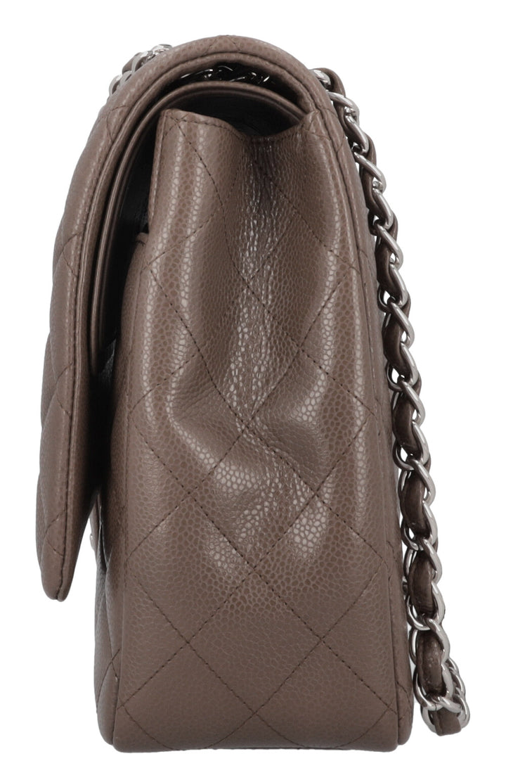 CHANEL Timeless Maxi Double Flap Khaki Caviar