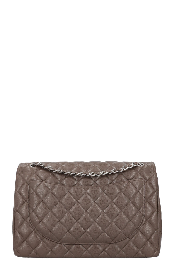CHANEL Timeless Maxi Double Flap Khaki Caviar