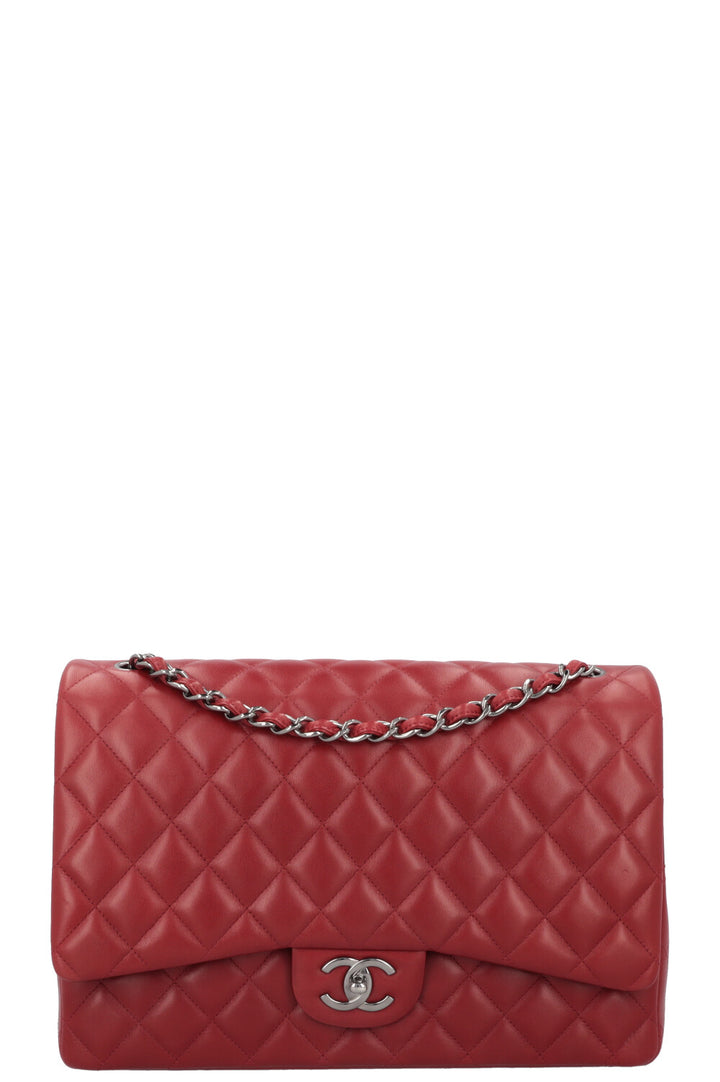 CHANEL Timeless Maxi Double Flap Red Lambskin