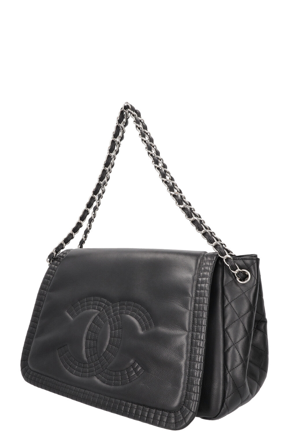 CHANEL CC Flap Bag Leather Black