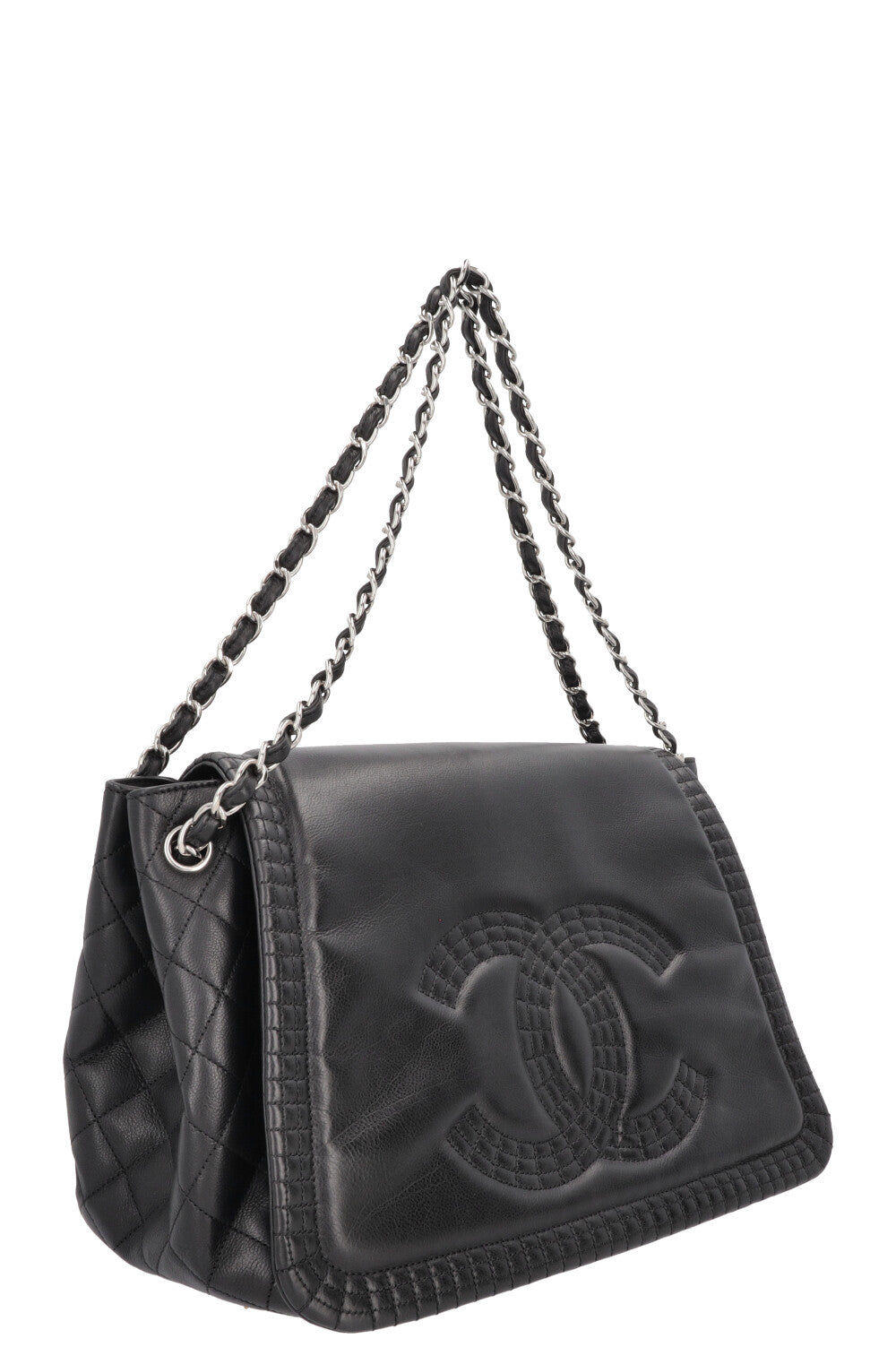 CHANEL CC Flap Bag Leather Black