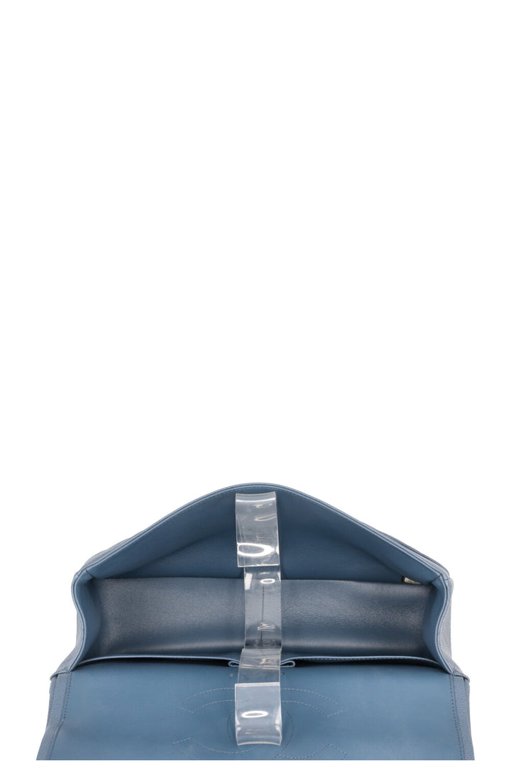 CHANEL Large Double Flap Bag Caviar Blue