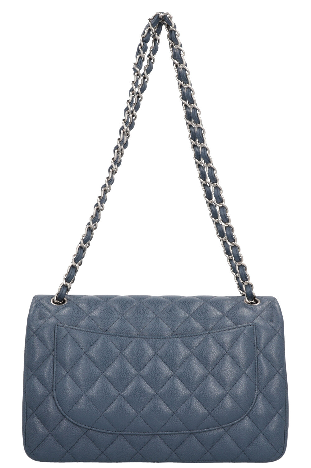 CHANEL Large Double Flap Bag Caviar Blue