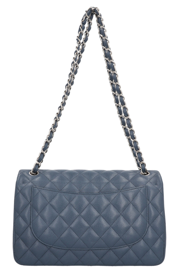 CHANEL Large Double Flap Bag Caviar Blue