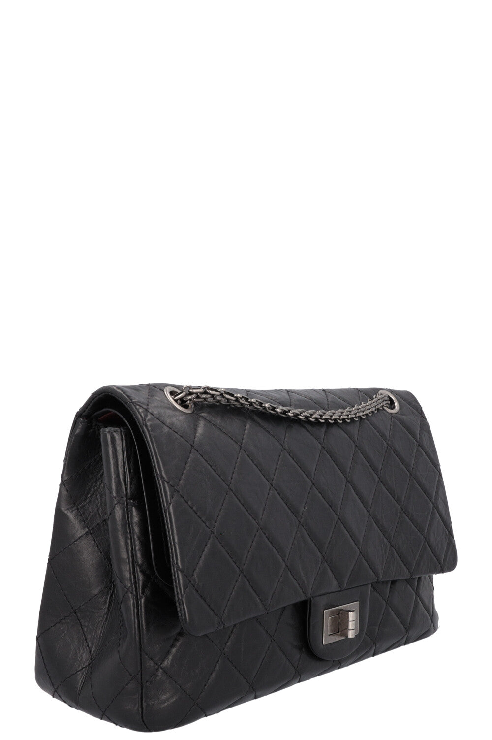 CHANEL 2.55 Reissue Double Flap Maxi Leather Black
