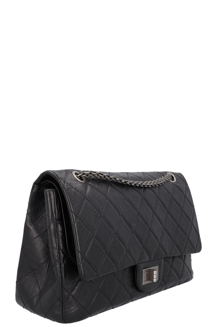 CHANEL 2.55 Reissue Double Flap Maxi Leather Black