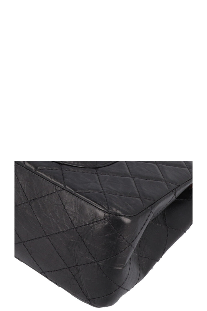 CHANEL 2.55 Reissue Double Flap Maxi Leather Black