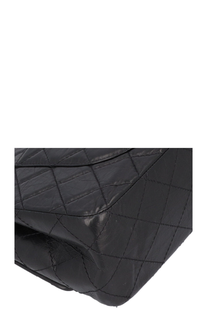 CHANEL 2.55 Reissue Double Flap Maxi Leather Black
