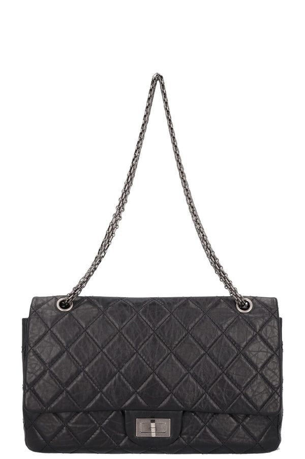 CHANEL 2.55 Reissue Double Flap Maxi Leather Black