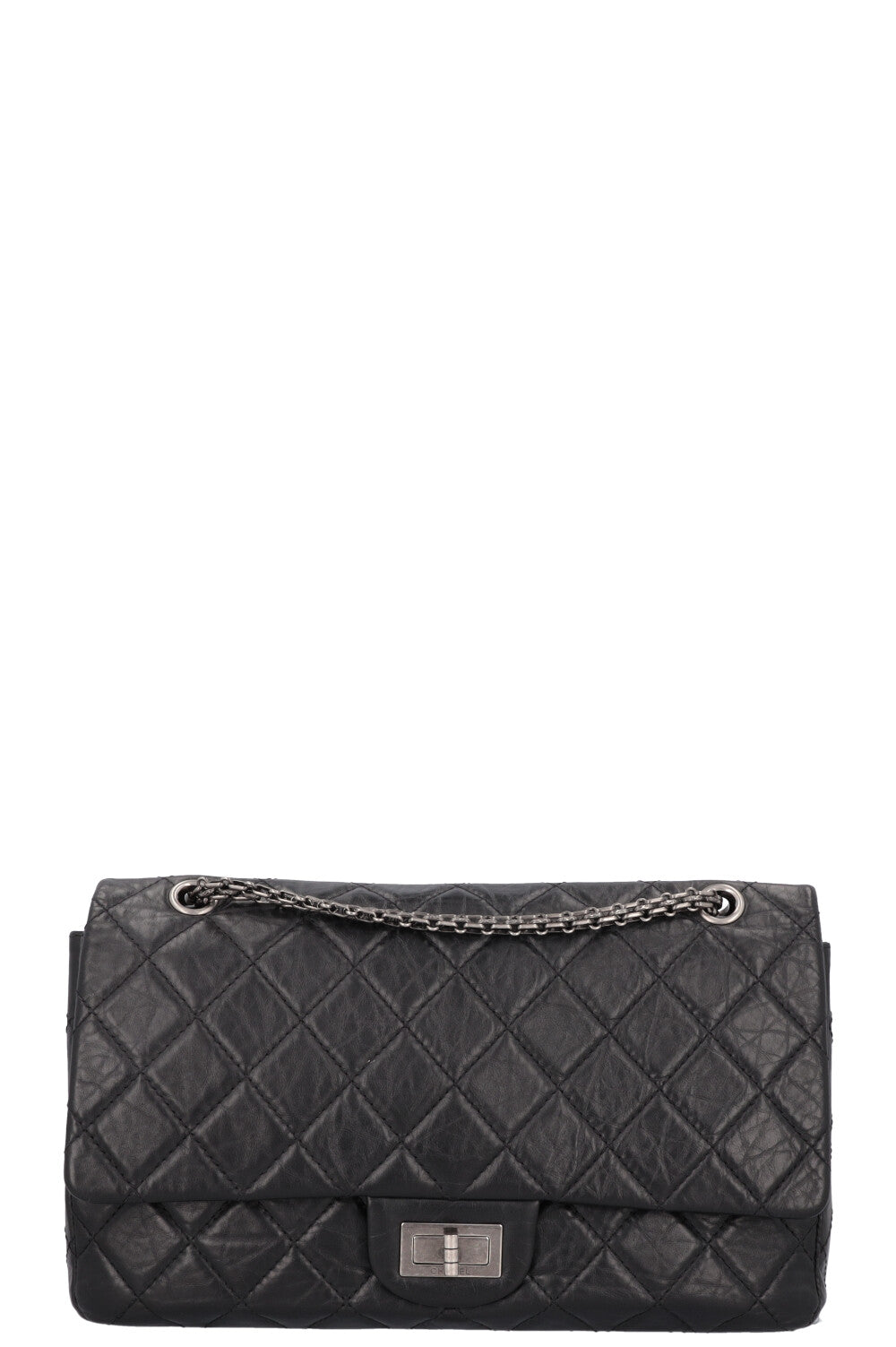 CHANEL 2.55 Reissue Double Flap Maxi Leather Black