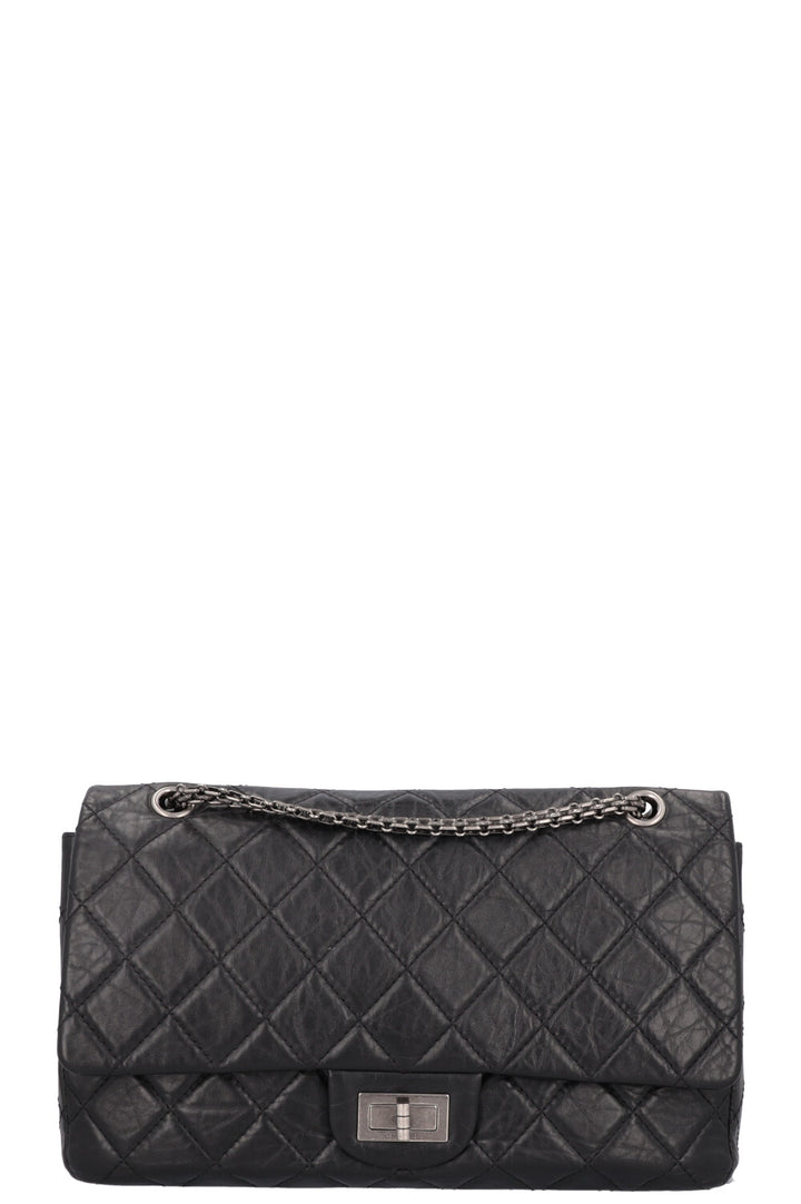 CHANEL 2.55 Reissue Double Flap Maxi Leather Black