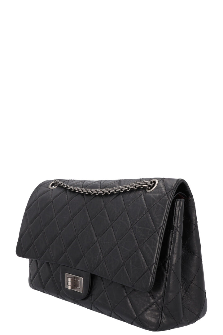 CHANEL 2.55 Reissue Double Flap Maxi Leather Black