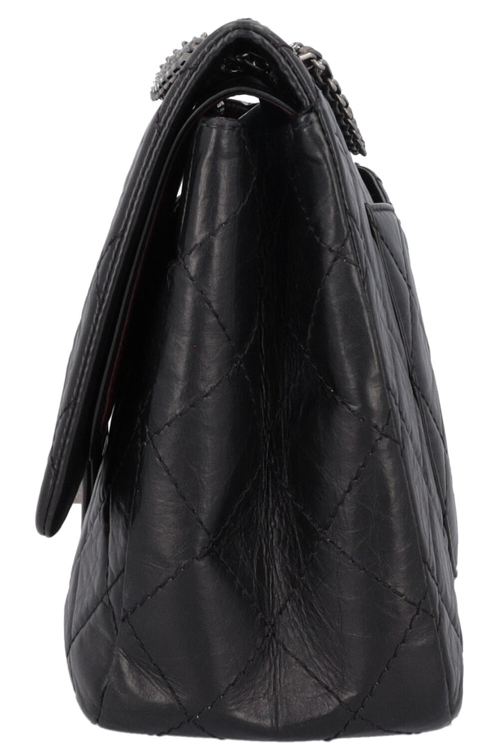 CHANEL 2.55 Reissue Double Flap Maxi Leather Black