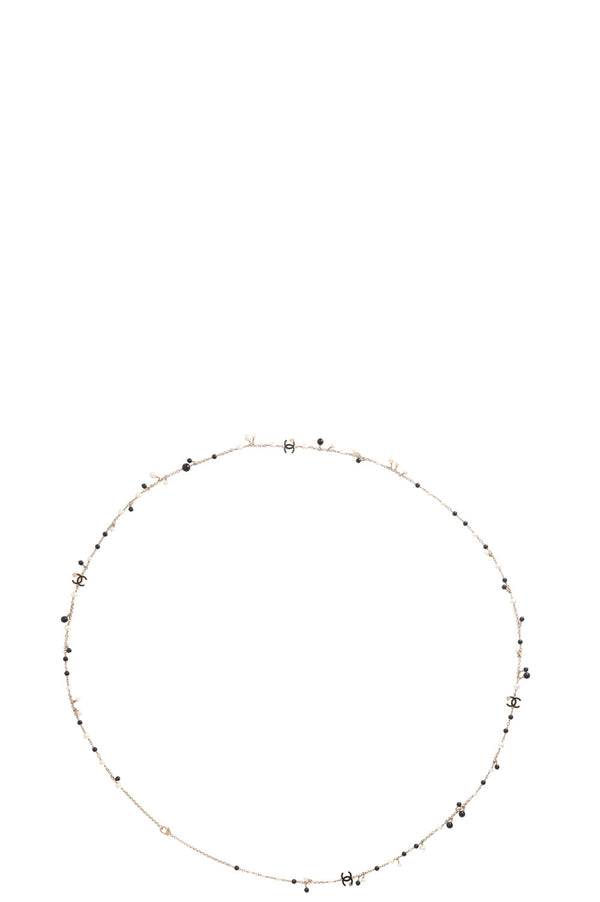 CHANEL 2013 CC Faux Pearl Necklace Black White