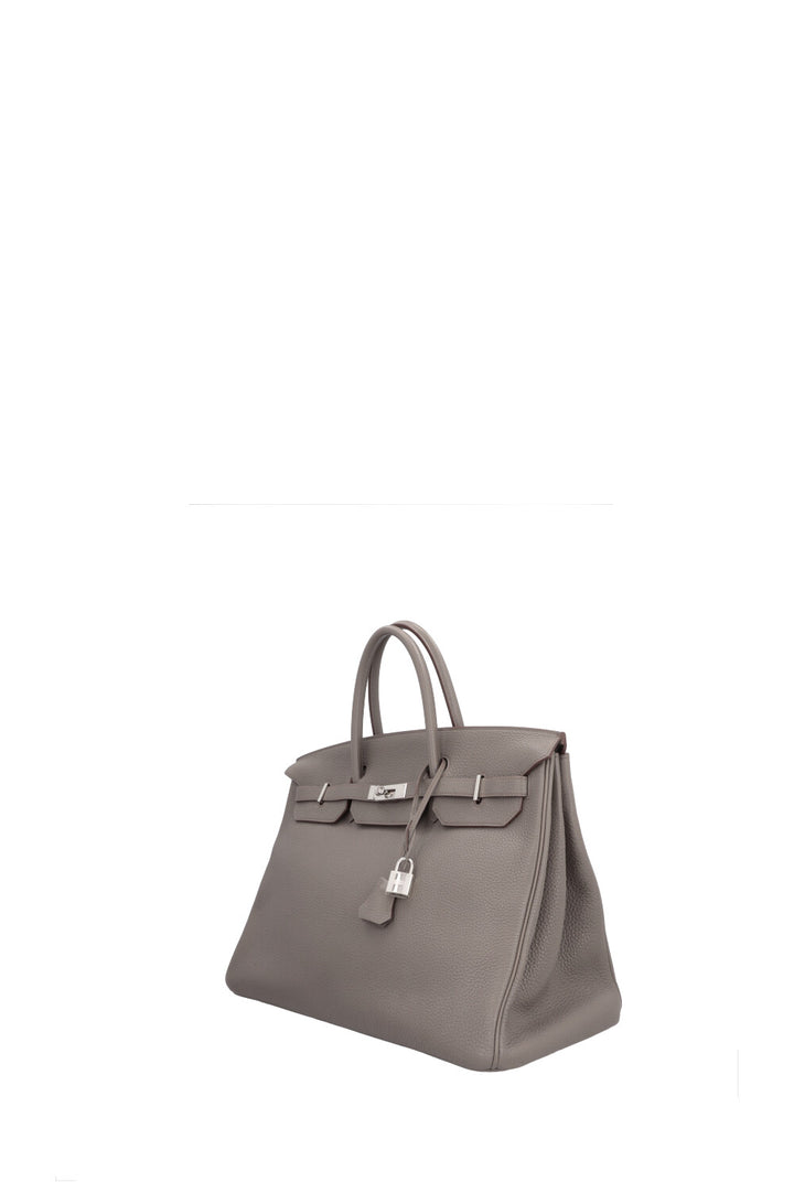 HERMÈS Birkin 40 Retourne Clemence Étain