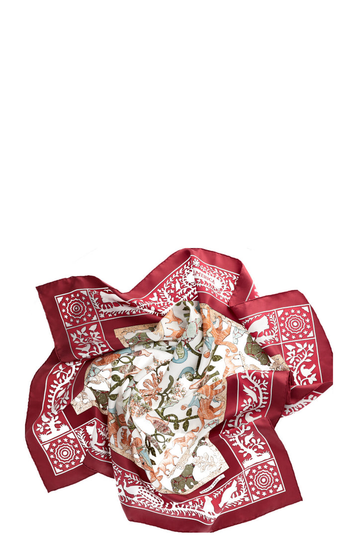 HERMÈS Carré 90 Early America Silk Red