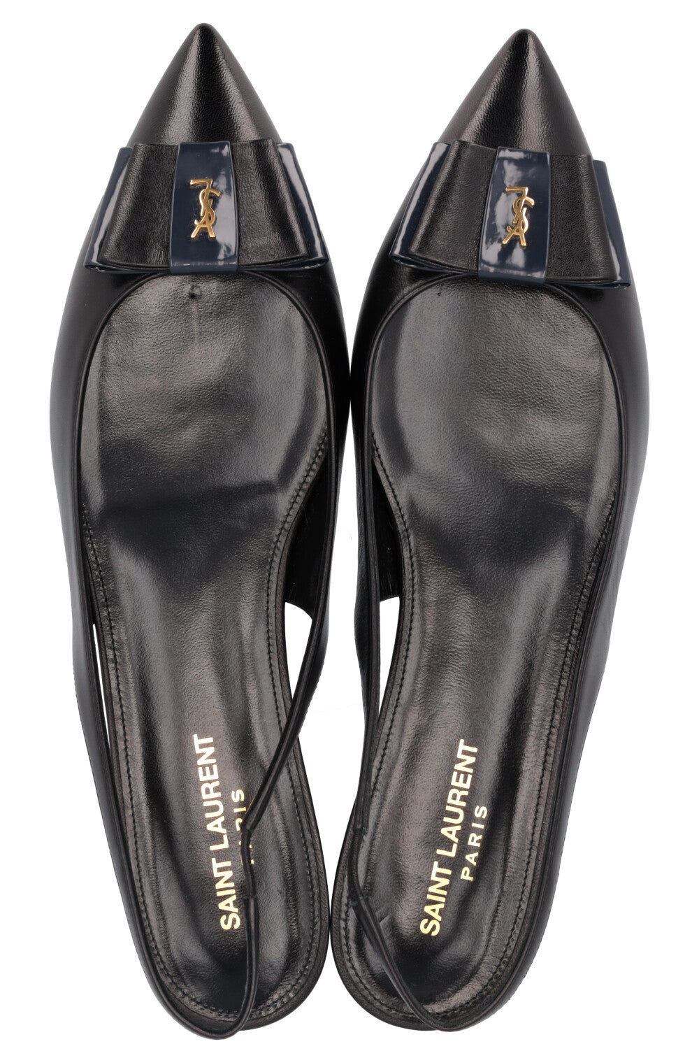 SAINT LAURENT Anaïs Bow Flats Leather Black – REAWAKE