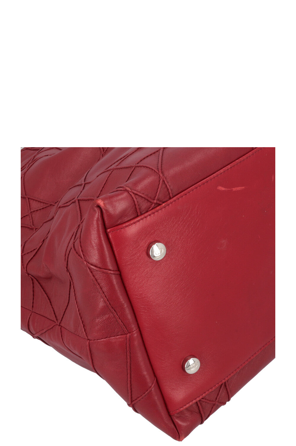 CHRISTIAN DIOR Granville Bag Cannage Red Leather