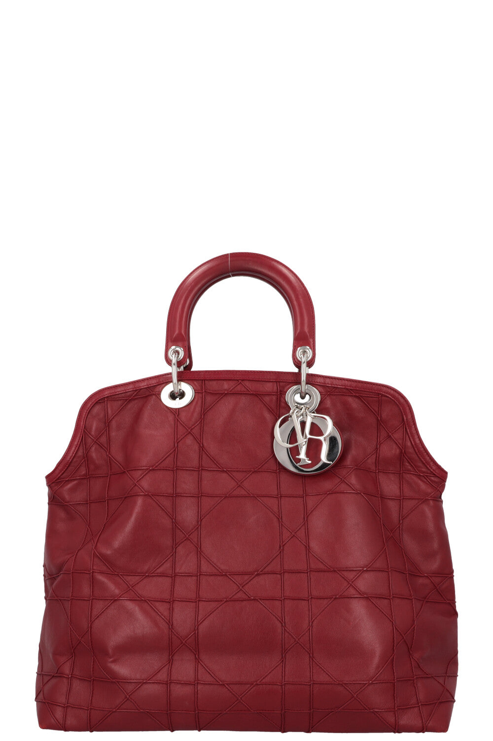 CHRISTIAN DIOR Granville Cannage Bag Leather Red