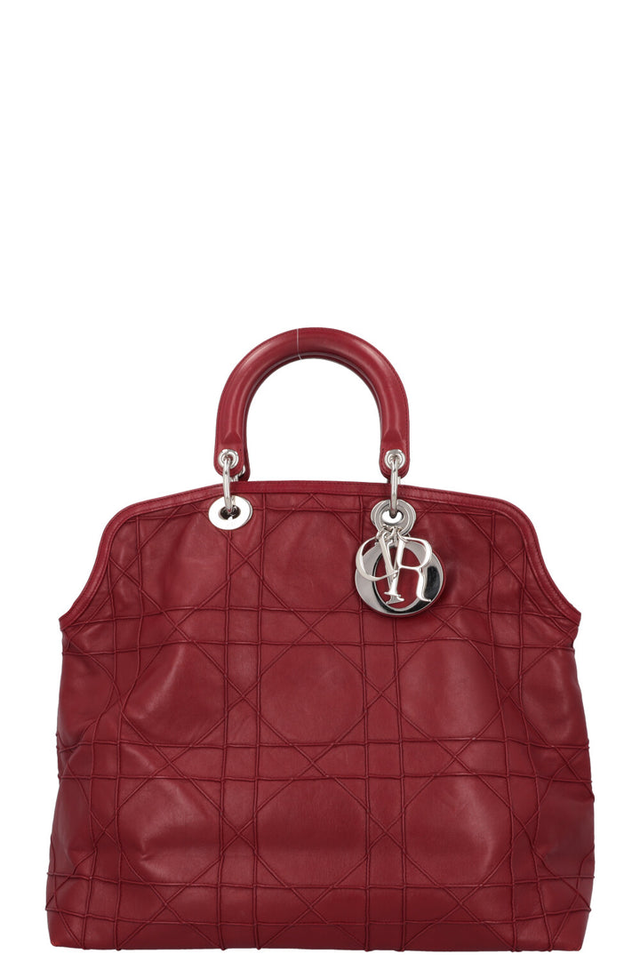 CHRISTIAN DIOR Granville Cannage Bag Leather Red