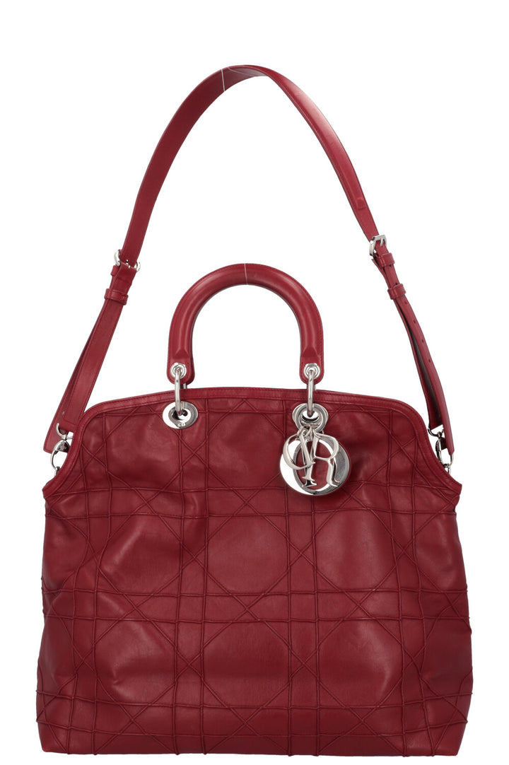 CHRISTIAN DIOR Granville Bag Cannage Red Leather