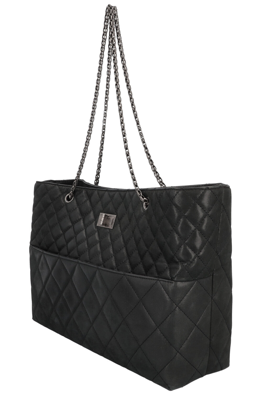 CHANEL 2.55 Reissue Tote Bag Leather Black