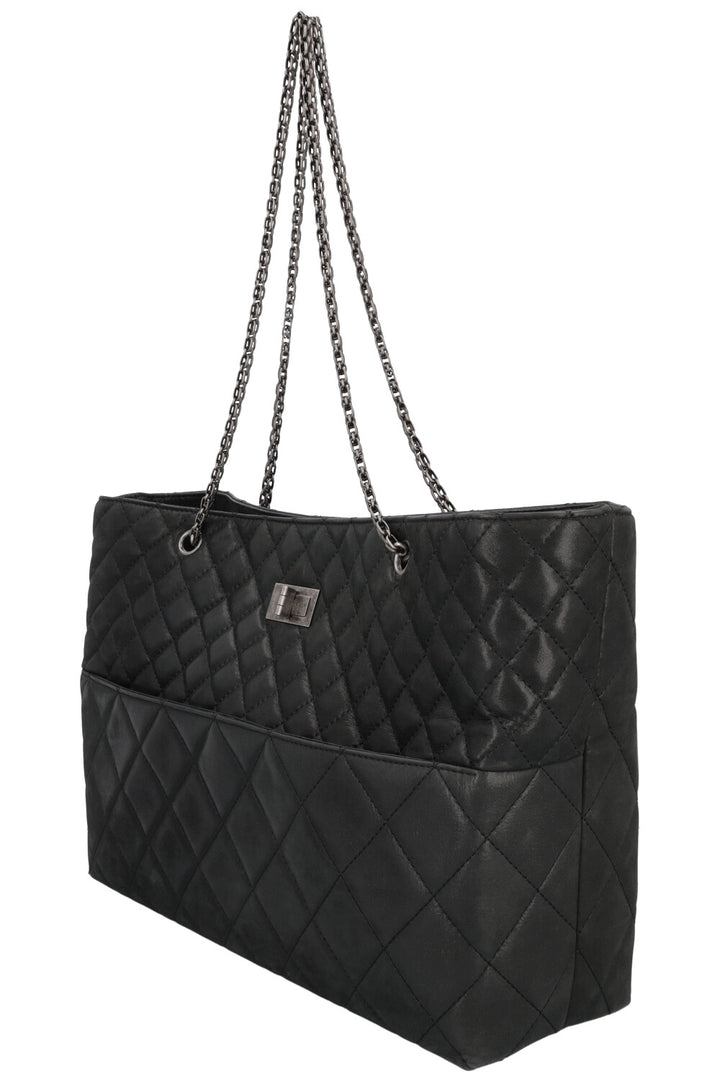 CHANEL 2.55 Reissue Tote Bag Leather Black