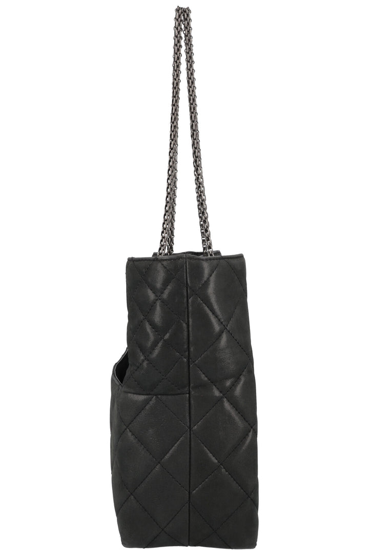 CHANEL 2.55 Reissue Tote Bag Leather Black