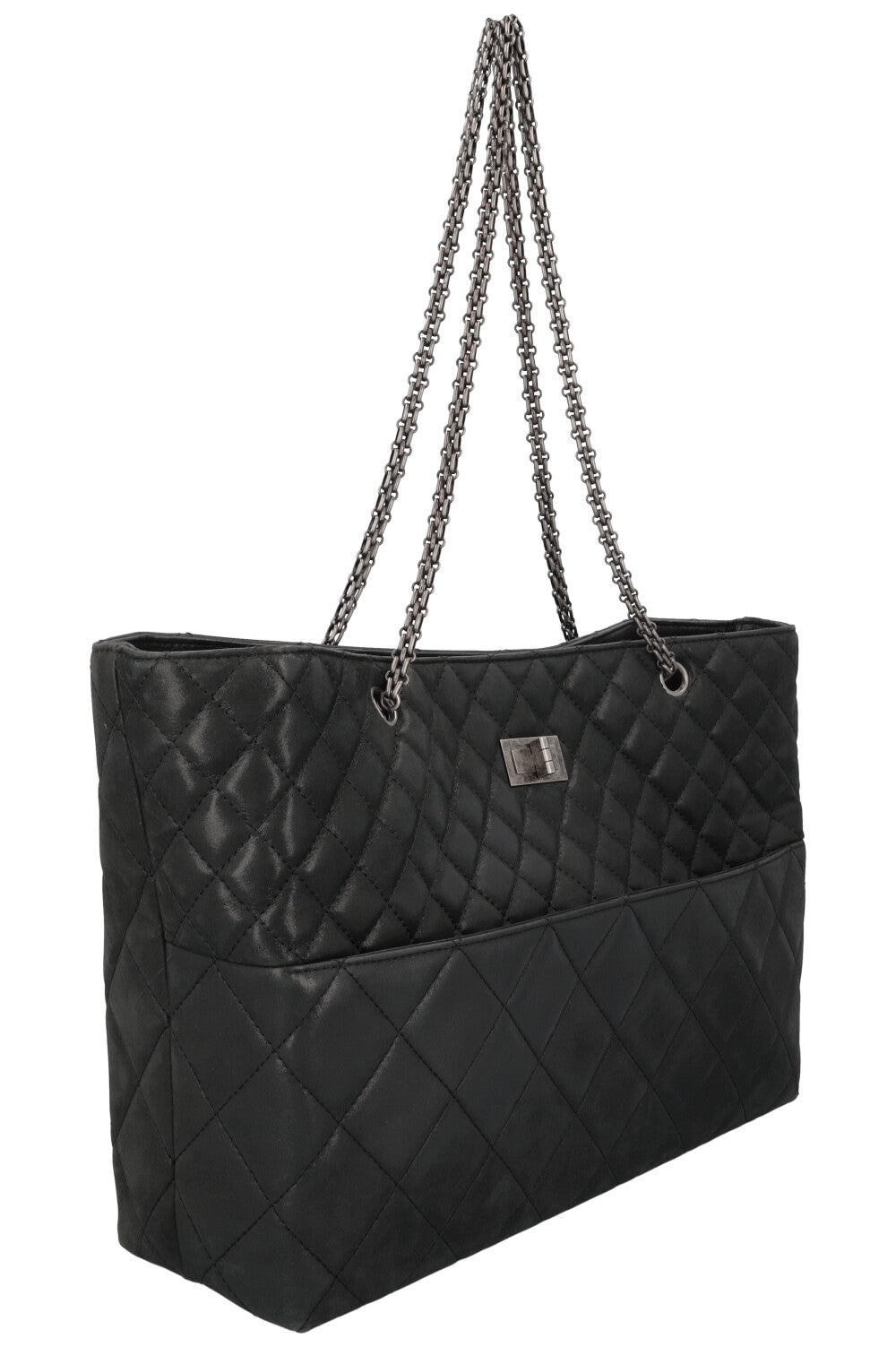 CHANEL 2.55 Reissue Tote Bag Leather Black