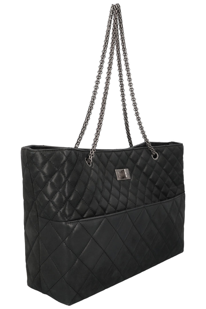 CHANEL 2.55 Reissue Tote Bag Leather Black