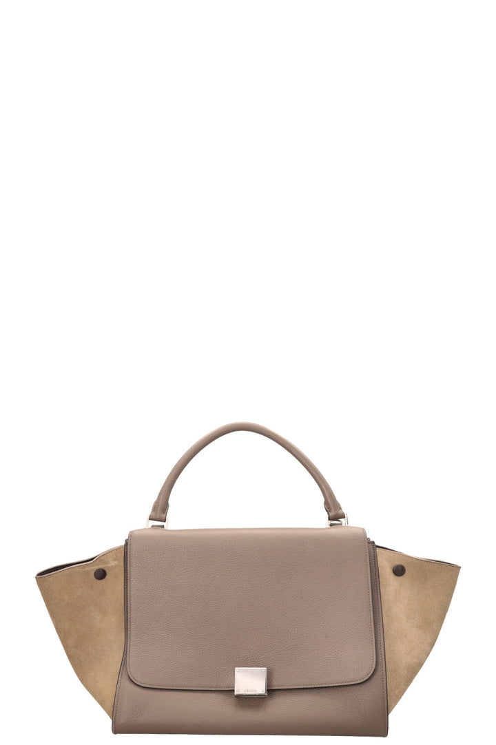 CÉLINE Trapèze Bag Suede Leather Beige