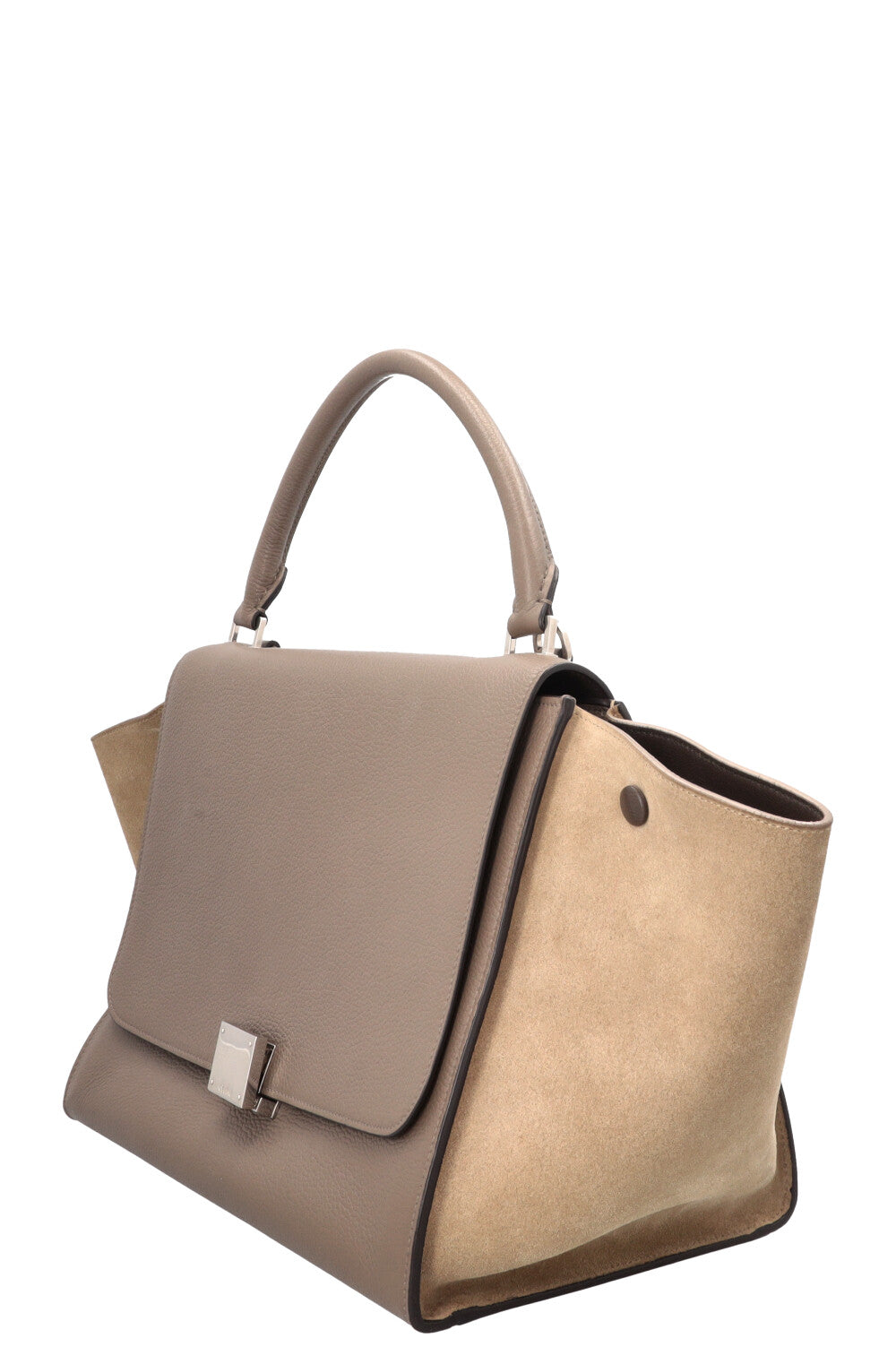 CÉLINE Trapèze Bag Suede Leather Beige