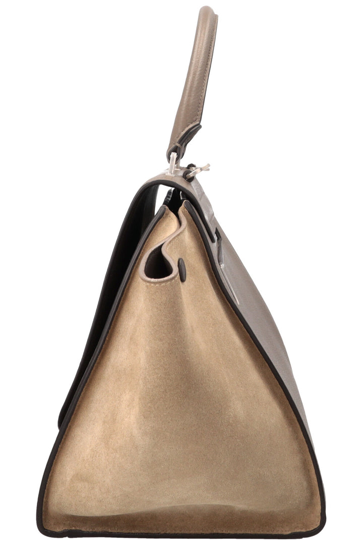 CÉLINE Trapèze Bag Suede Leather Beige