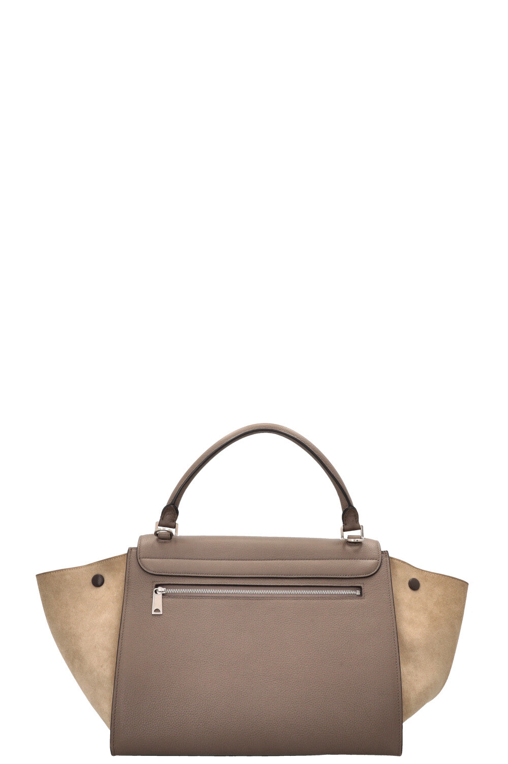CÉLINE Trapèze Bag Suede Leather Beige