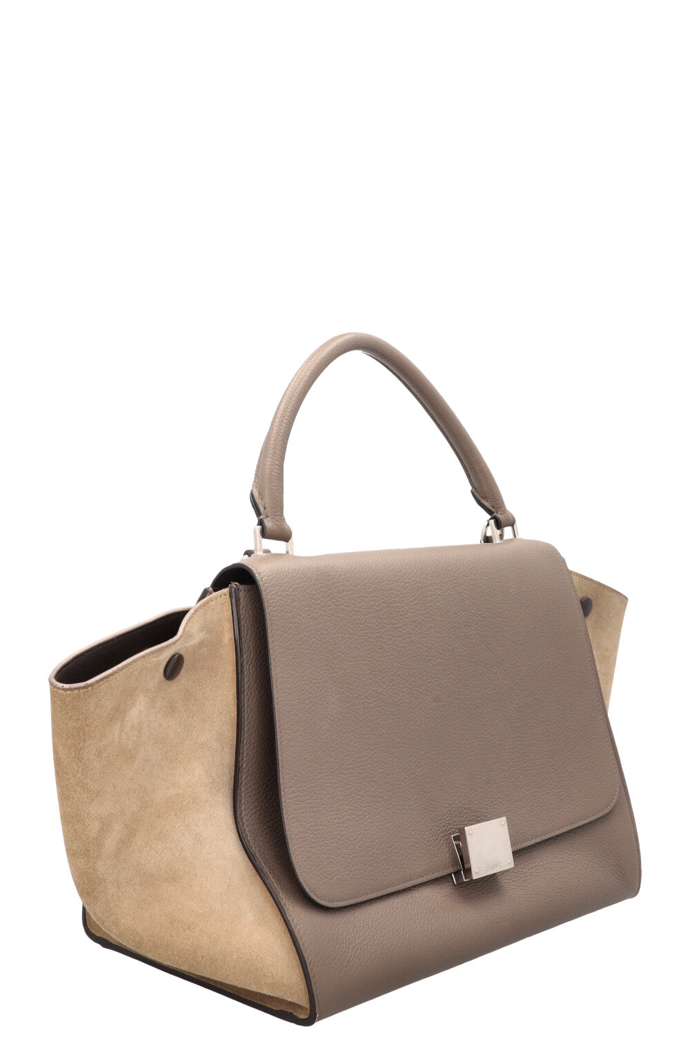 CÉLINE Trapèze Bag Suede Leather Beige