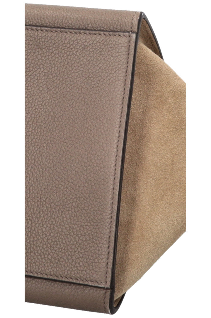 CÉLINE Trapèze Bag Suede Leather Beige