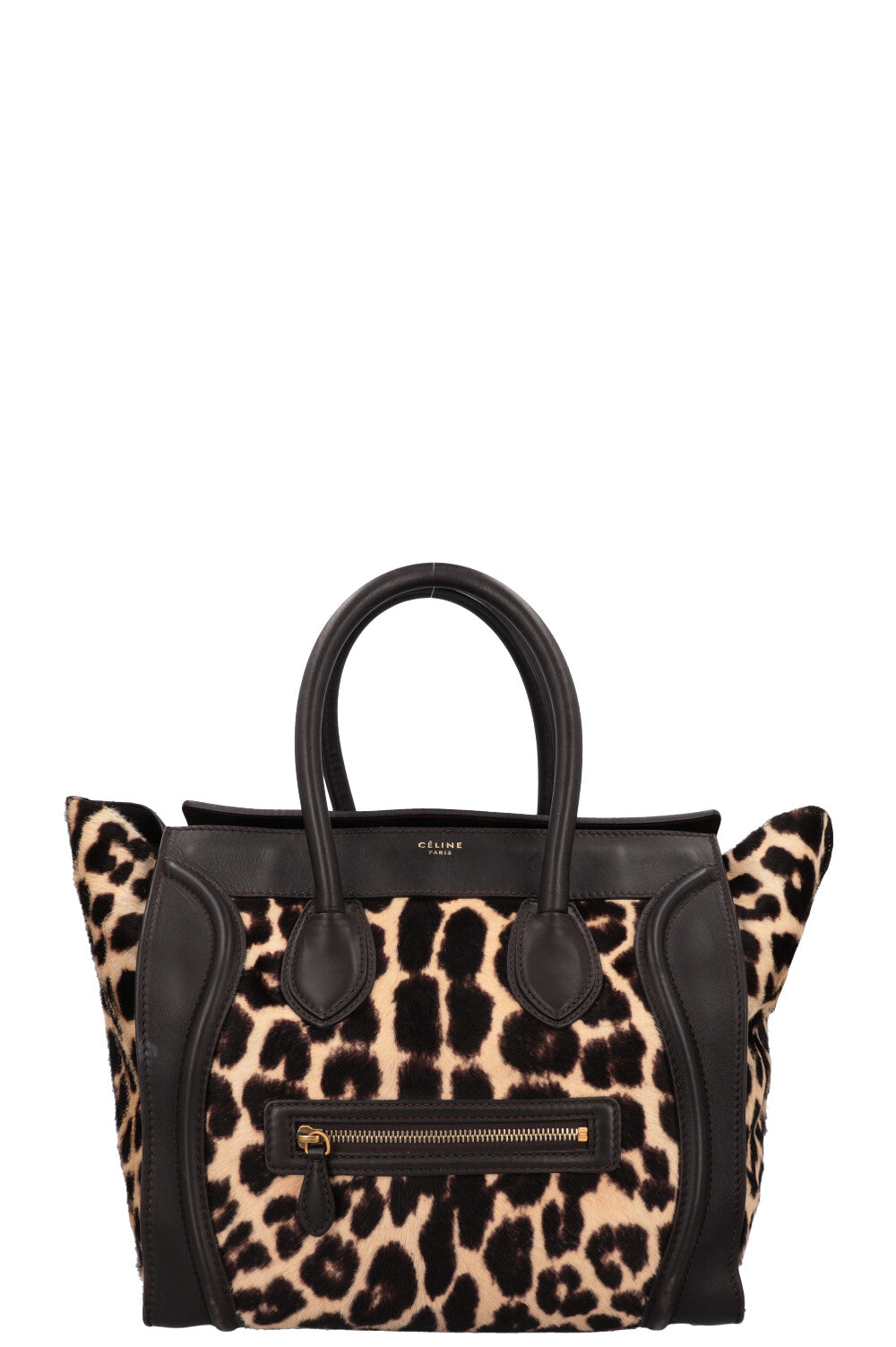 CÉLINE Mini Luggage Pony hair Cheetah Brown