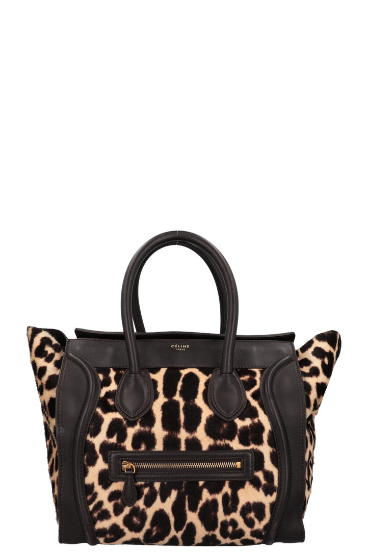 CÉLINE Mini Luggage Pony hair Cheetah Brown