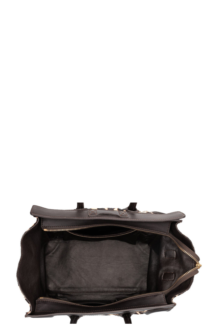 CÉLINE Mini Luggage Pony hair Cheetah Brown
