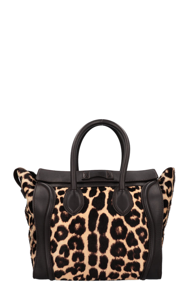 CÉLINE Mini Luggage Pony hair Cheetah Brown