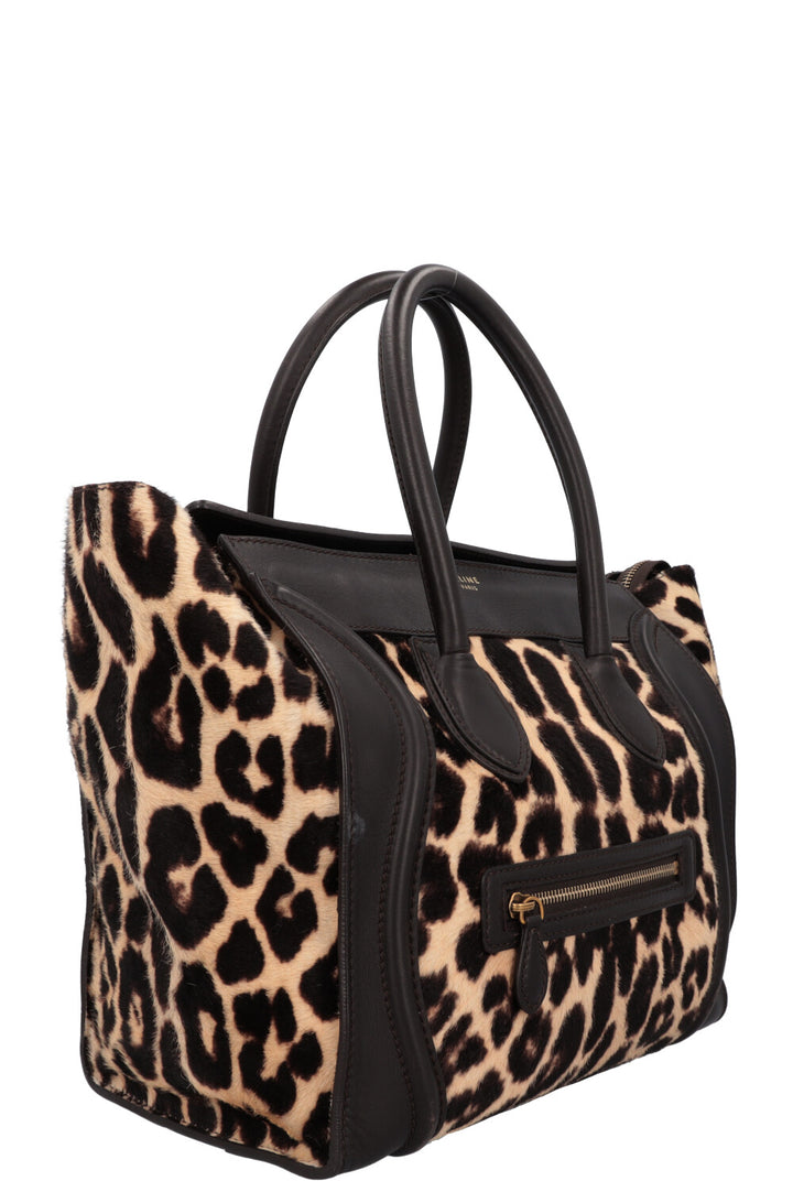 CÉLINE Mini Luggage Pony hair Cheetah Brown