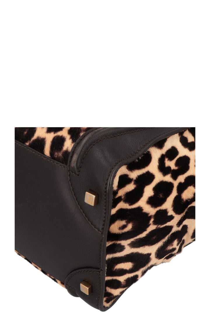 CÉLINE Mini Luggage Pony hair Cheetah Brown