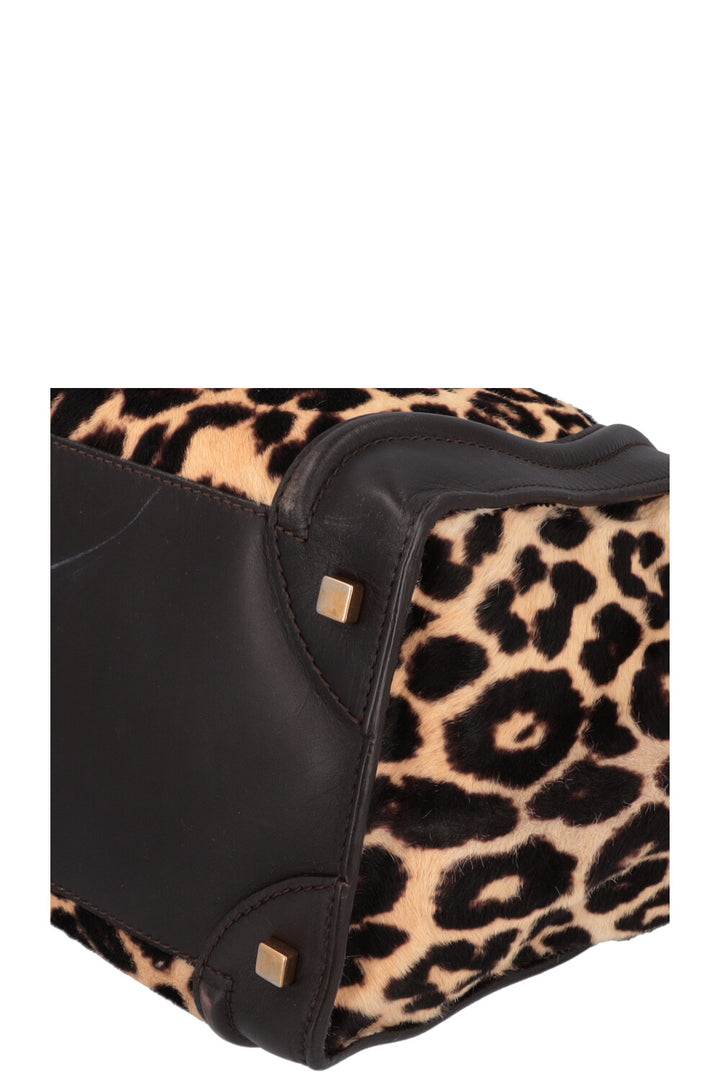 CÉLINE Mini Luggage Pony hair Cheetah Brown