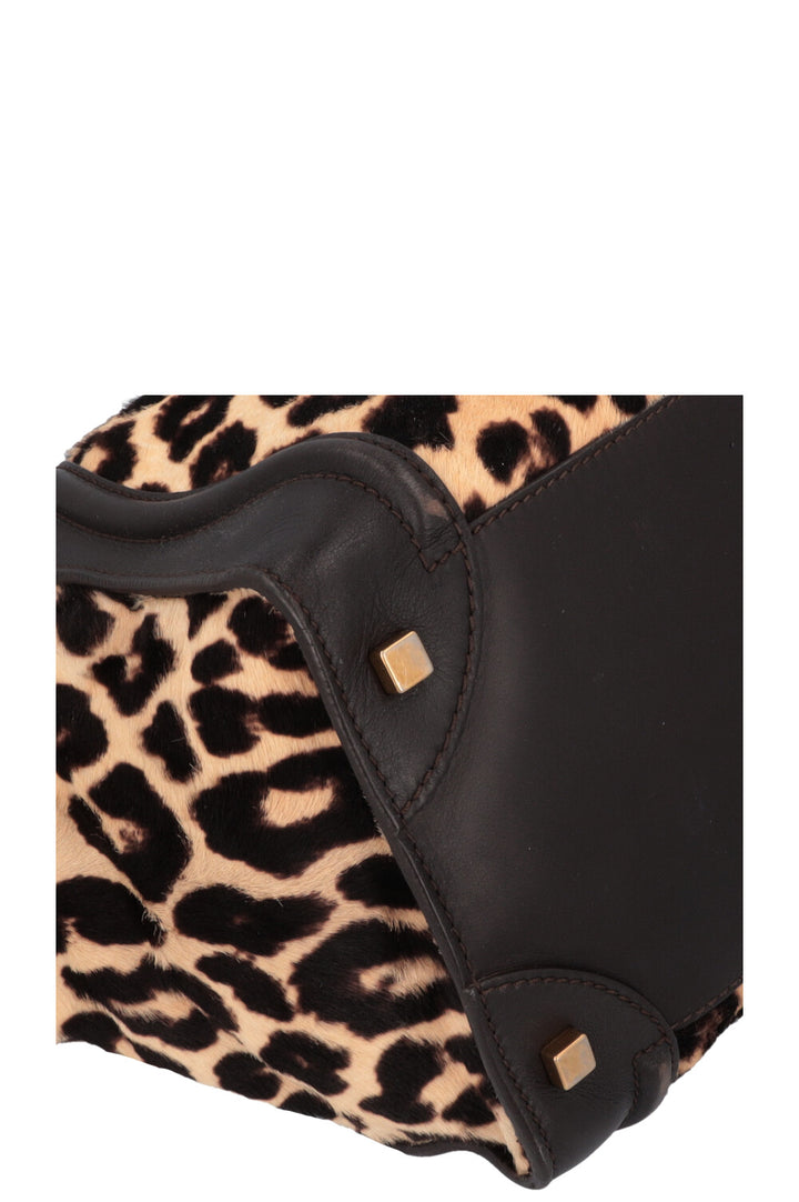 CÉLINE Mini Luggage Pony hair Cheetah Brown