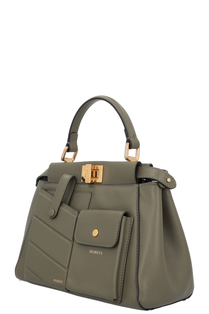 FENDI Mini Peekaboo Pocket Leather Green