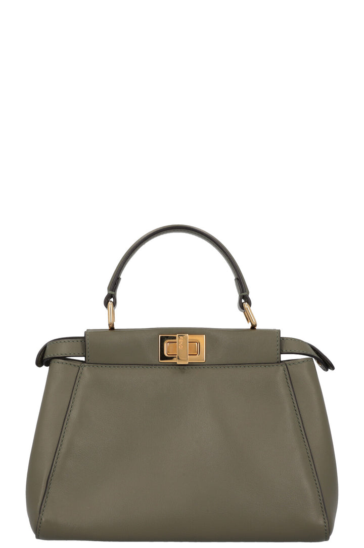 FENDI Mini Peekaboo Pocket Leather Green