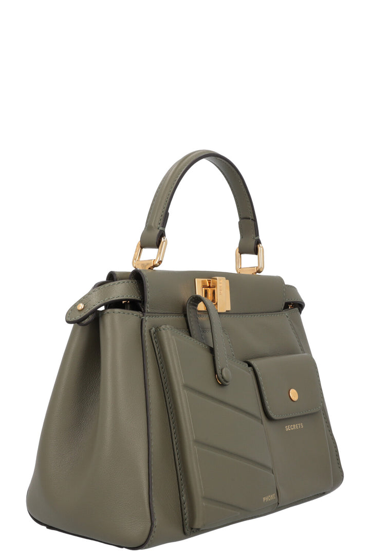 FENDI Mini Peekaboo Pocket Leather Green