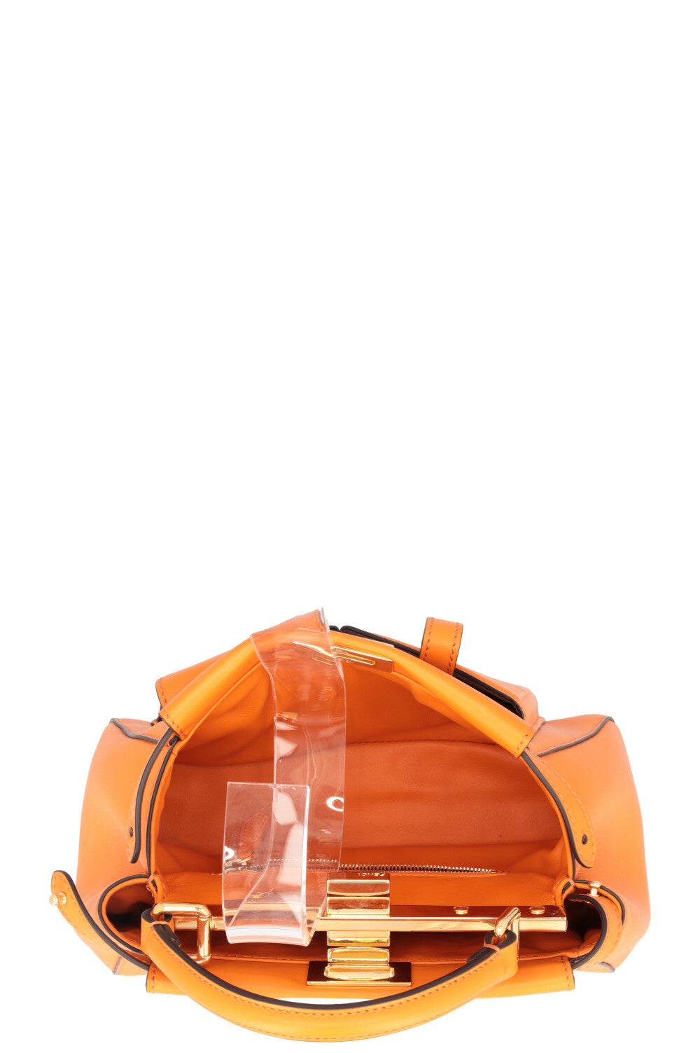 FENDI Mini Peekaboo Poche Cuir Orange