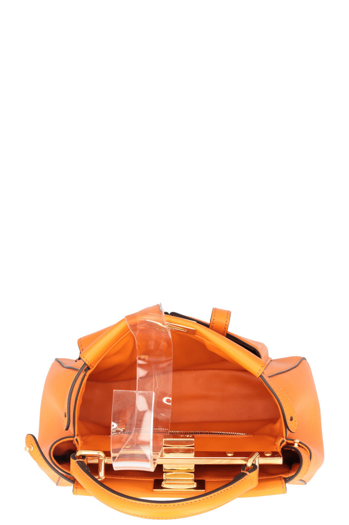 FENDI Mini Peekaboo Poche Cuir Orange